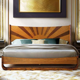 Sunset Solid Wood Bed Frame With Headboard by Megsu