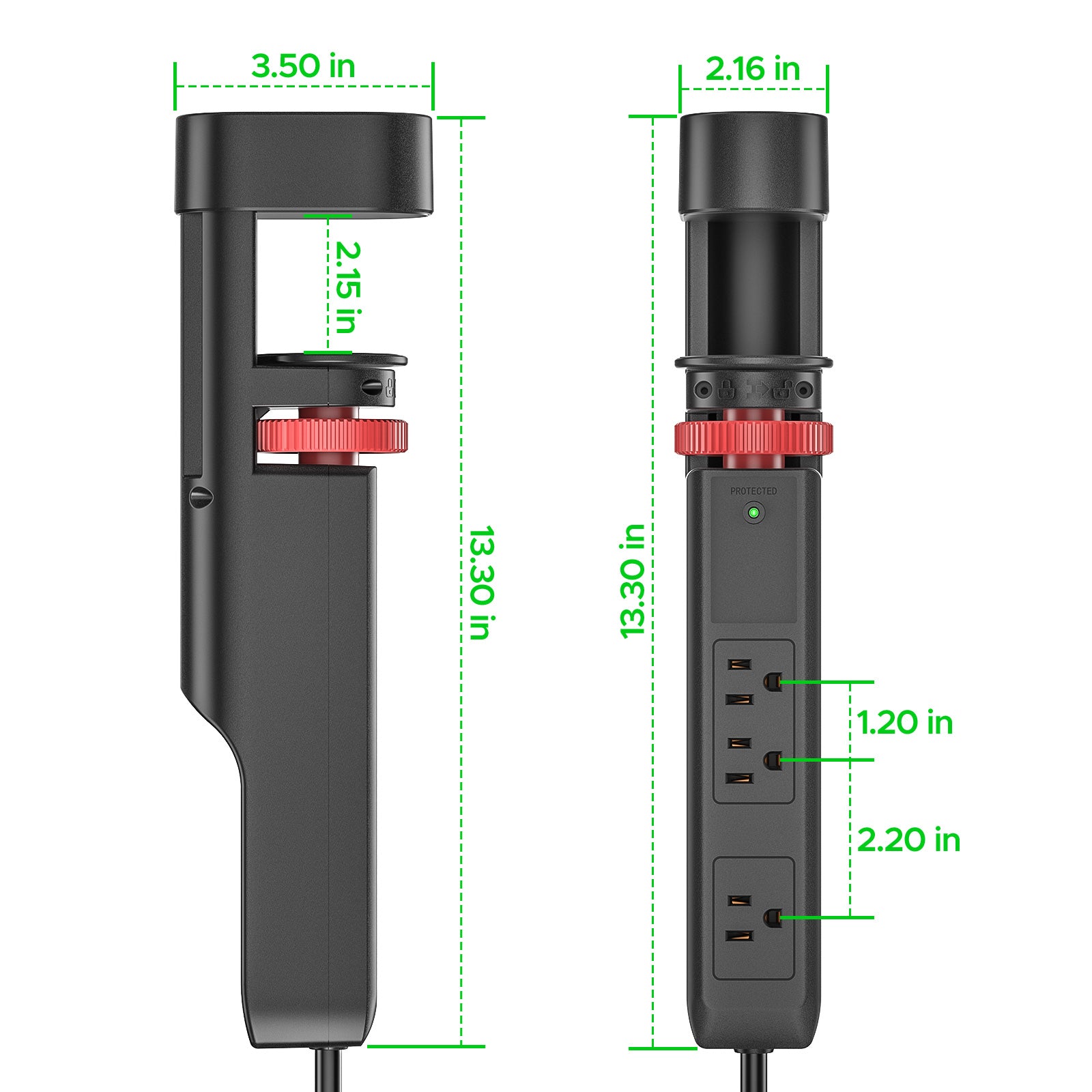 CRST Desk Clamp Power Strip | 3 Outlets + 3 USB (20W USB-C PD), 1020J Surge Protector by CRST