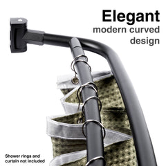 44 in. to 70 in. Double Curved Shower Rod (Matte Black Finish) by Utility-Sink.com