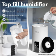 WiFi Control Humidifiers for Bedroom Dual Mist (Cool & Warm) ! Humidifier 4L by Zamzamas