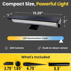 Solar Sign Light Flood Lights 13" BICSSL-02 by Brighticonic