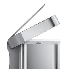 simplehuman 45L Step Trash Can - Soft-Close Grey Plastic Lid
