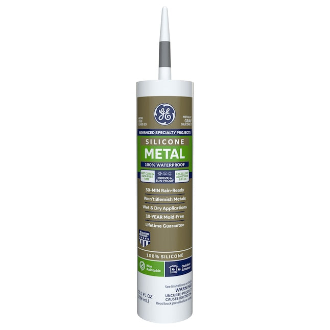 Silicone Metal sealant tube on a white background