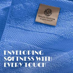 Light Blue Washcloths Set 12 Pack for Body Face Towel 12x12 Inch Cotton Wash Cloths Bulk Spa Fingertip Wash Clothes Soft Absorbent Gym Towels by Zamzamas
