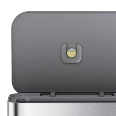 simplehuman 45L Step Trash Can - Soft-Close Grey Plastic Lid