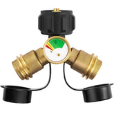 GASPRO Propane Splitter & Gauge, 2-Way for 5-20LB Tanks, Heaters, by Homemaintenancesupplies2