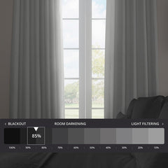 Faux Linen Room Darkening Curtains - 1 Panel, 50W X 96L, Color Oyster by Homemaintenancesupplies2