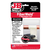 J-B Weld FiberWeld pipe repair cast packaging on a white background