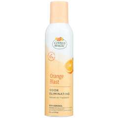 Citrus Magic Orange Blast odor eliminating air freshener on a white background