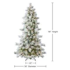 Holiday Living 7.5ft Flocked Pre-lit Artificial Christmas Tree