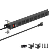 CRST 8-Outlet Mountable Metal Power Strip | 4-Way Bracket Mount, 2100J by CRST