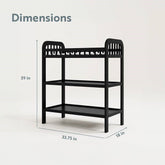 Baby Changing Table in Black Wood Finish with Safety Rail and Changing Pad by FastFurnishings