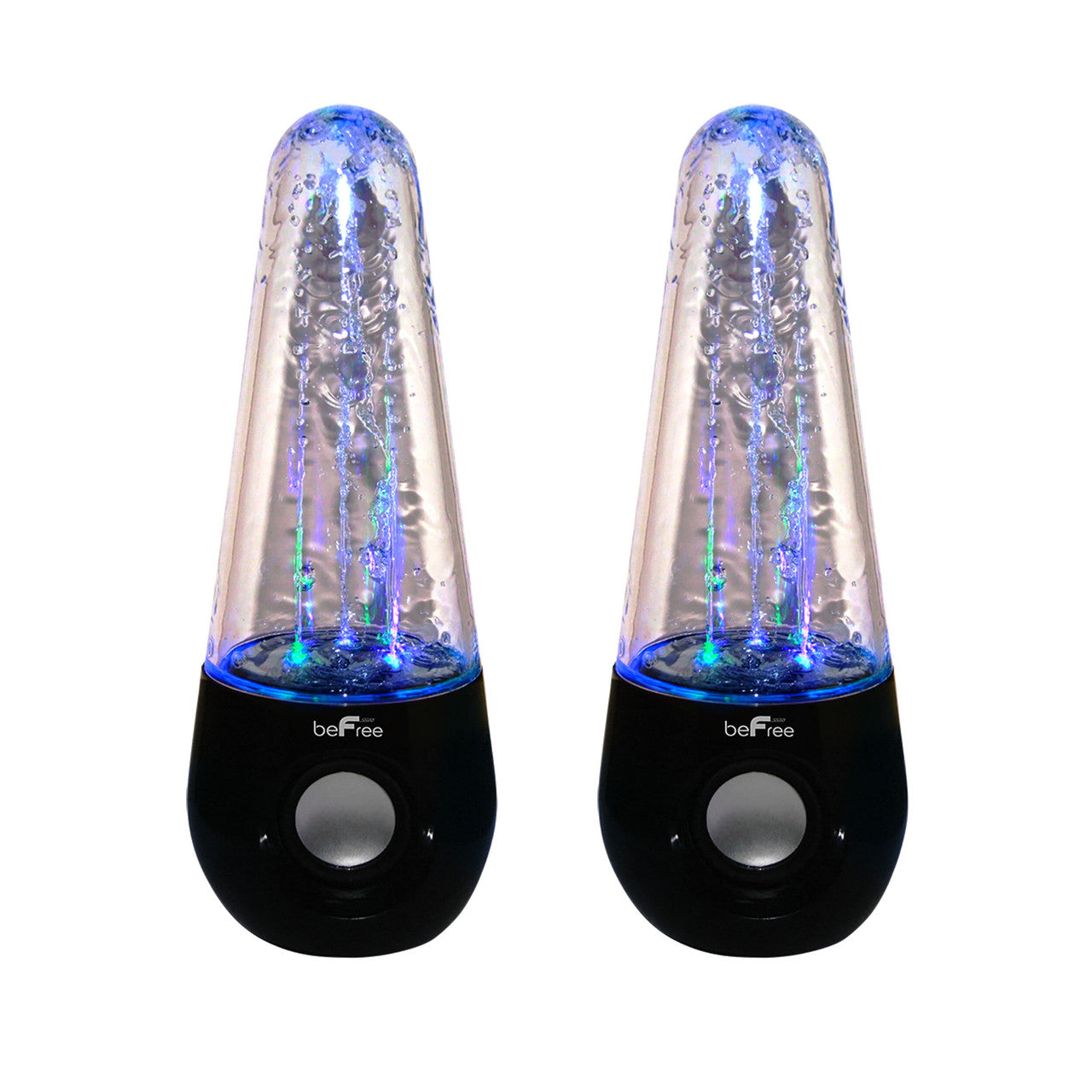 beFree Sound Bluetooth LED Dancing Water Multimedia Speakers in Black by BEFREE SOUND