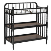 Changing Table in Black Wood Finish with 1-inch Waterproof Changing Pad by FastFurnishings
