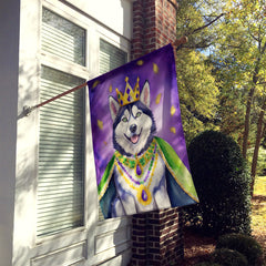 Siberian Husky King of Mardi Gras House Flag by Caroline's Treasures