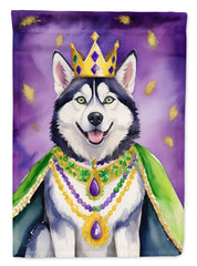 Siberian Husky King of Mardi Gras House Flag by Caroline's Treasures