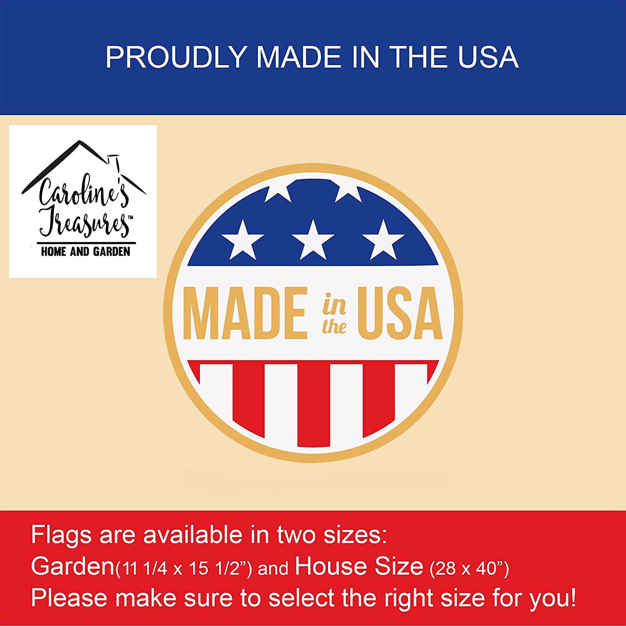 Bearded Collie in Sunflowers House Flag by Caroline's Treasures