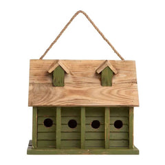 Green Wood Garden Bird House with 1 Compartment and 4 Holes by Homemaintenancesupplies2