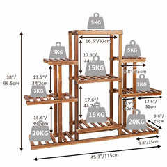 Indoor 9 Tier Wooden Plant Home Decor Stand by Homemaintenancesupplies2