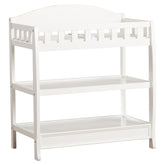 Modern White Wooden Baby Changing Table with Safety Rail Pad and Strap by FastFurnishings