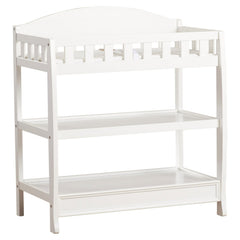 Modern White Wooden Baby Changing Table with Safety Rail Pad and Strap by FastFurnishings