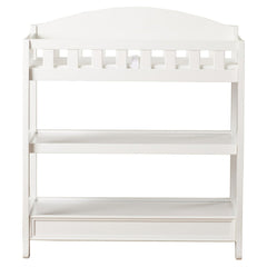 Modern White Wooden Baby Changing Table with Safety Rail Pad and Strap by FastFurnishings