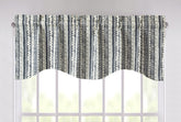 DaDa Bedding Denim Blue Elegance Striped Floral Window Curtain Valance by Homemaintenancesupplies2