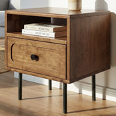Savana Solid Wood Single-Drawer Nightstand by Megsu