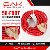 50-foot Extension Cord with 3 Outlets by Oak Tree South