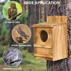 Outdoor Wooden Screech Owl BirdHouse for Mounting - Easy to Assemble by Homemaintenancesupplies2