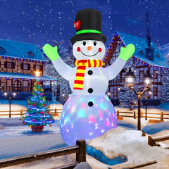 2.4m Rotating Snowman Inflatable Christmas Decoration with LED Lights by CAN