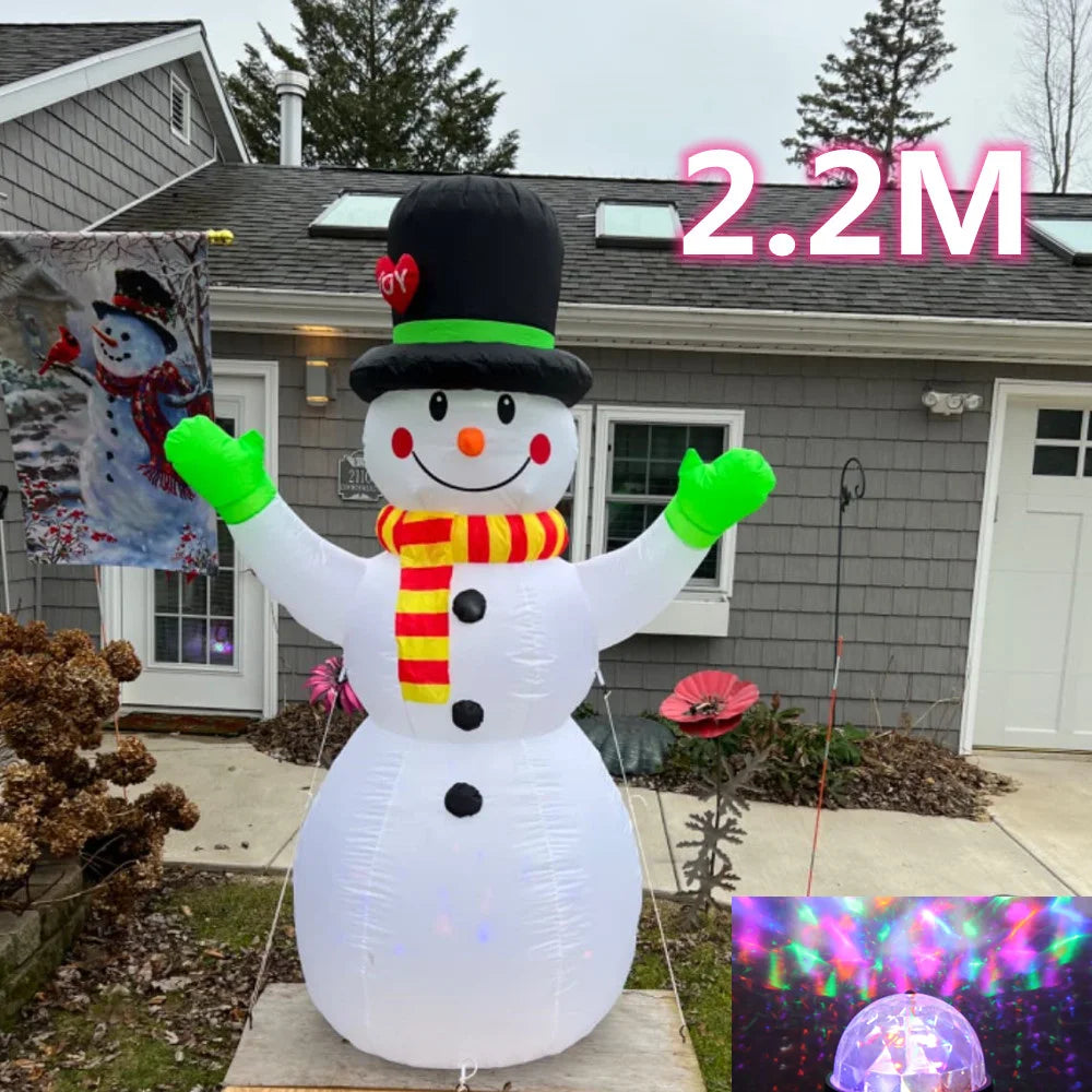 2.4m Rotating Snowman Inflatable Christmas Decoration with LED Lights by CAN