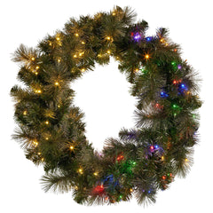 Christabelle 1.22m Split 2pc Christmas Wreath with LED Lights Pine Dual Front Doors Decoration Ornament by Xanadu Living