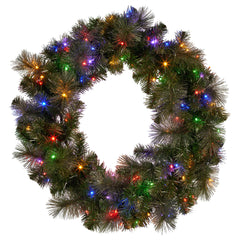 Christabelle 1.22m Split 2pc Christmas Wreath with LED Lights Pine Dual Front Doors Decoration Ornament by Xanadu Living