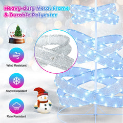 NNECW 210 cm Outdoor Spiral Christmas Tree with 341 LED Lights for Party/Home Decoration-2 pieces by NNECW