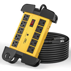 10-Outlet Metal Heavy Duty Surge Protector Power Strip, 2800 Joules Protection by CRST