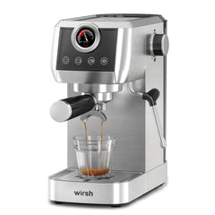 Wirsh 20 Bar Espresso Machine with Plastic Free Portafilter and Steamer, Pressure Gauge, Touch Screen, Full Stainless Steel (Home Barista Plus) by Wirsh