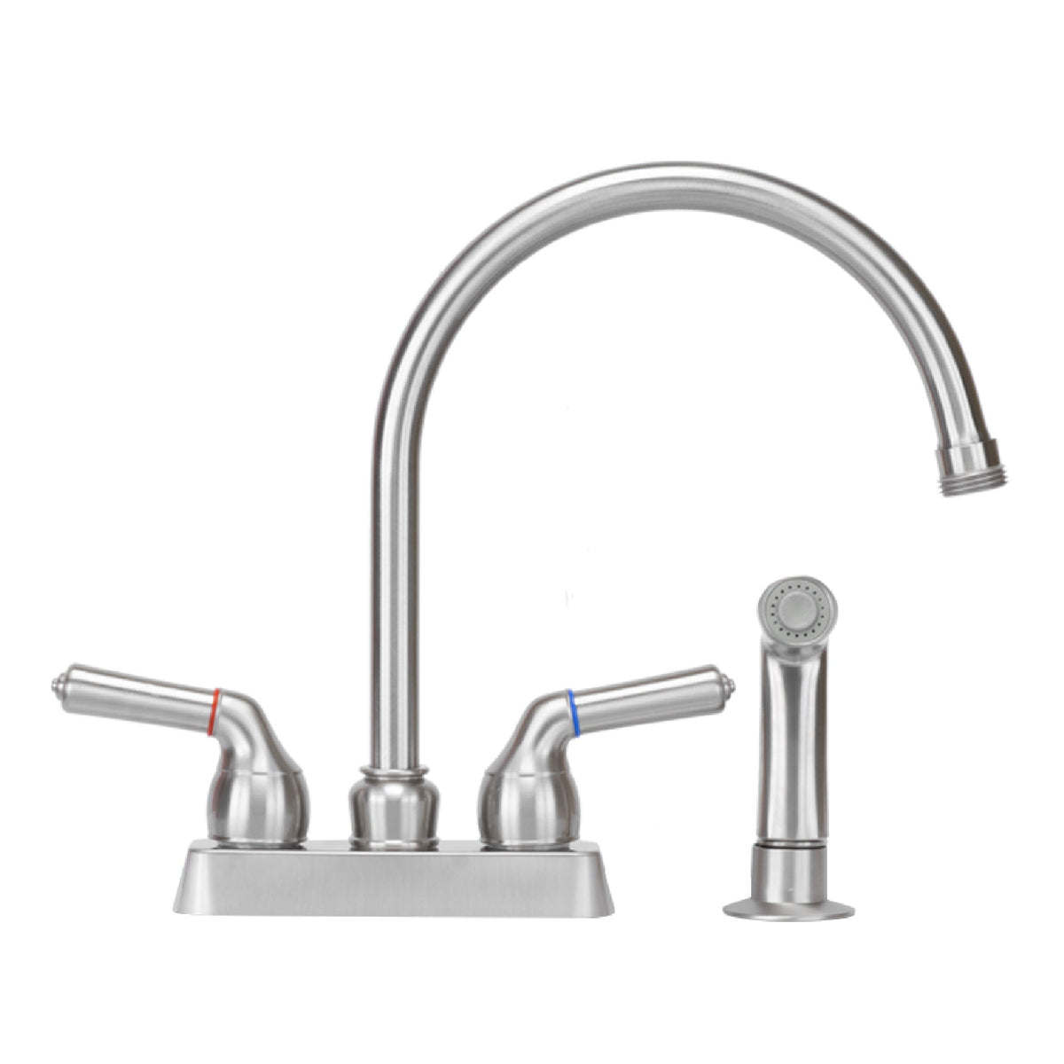 Tehila Stainless Steel Finish Gooseneck Faucet with Side Sprayer by Utility-Sink.com