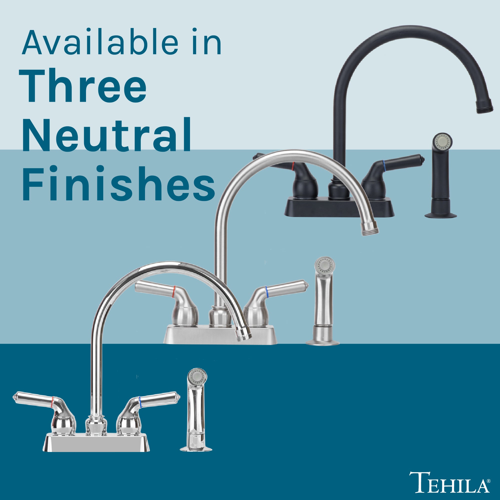 Tehila Stainless Steel Finish Gooseneck Faucet with Side Sprayer by Utility-Sink.com