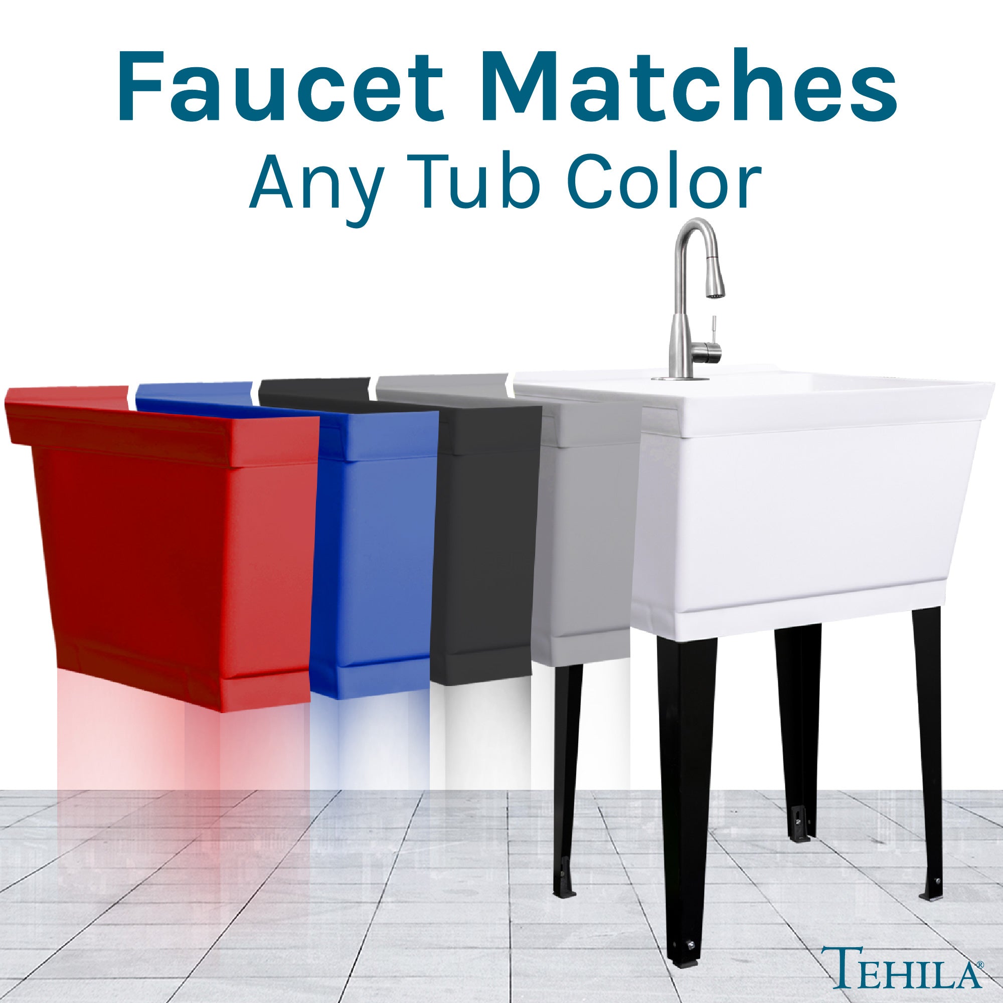 Tehila Stainless Steel Finish Low Profile Pull-Down Faucet by Utility-Sink.com