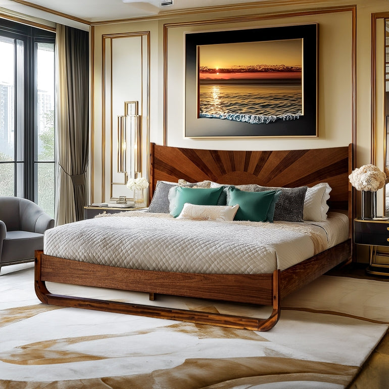 Sunset Solid Wood Bed Frame With Headboard by Megsu