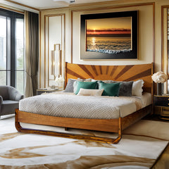 Sunset Solid Wood Bed Frame With Headboard by Megsu