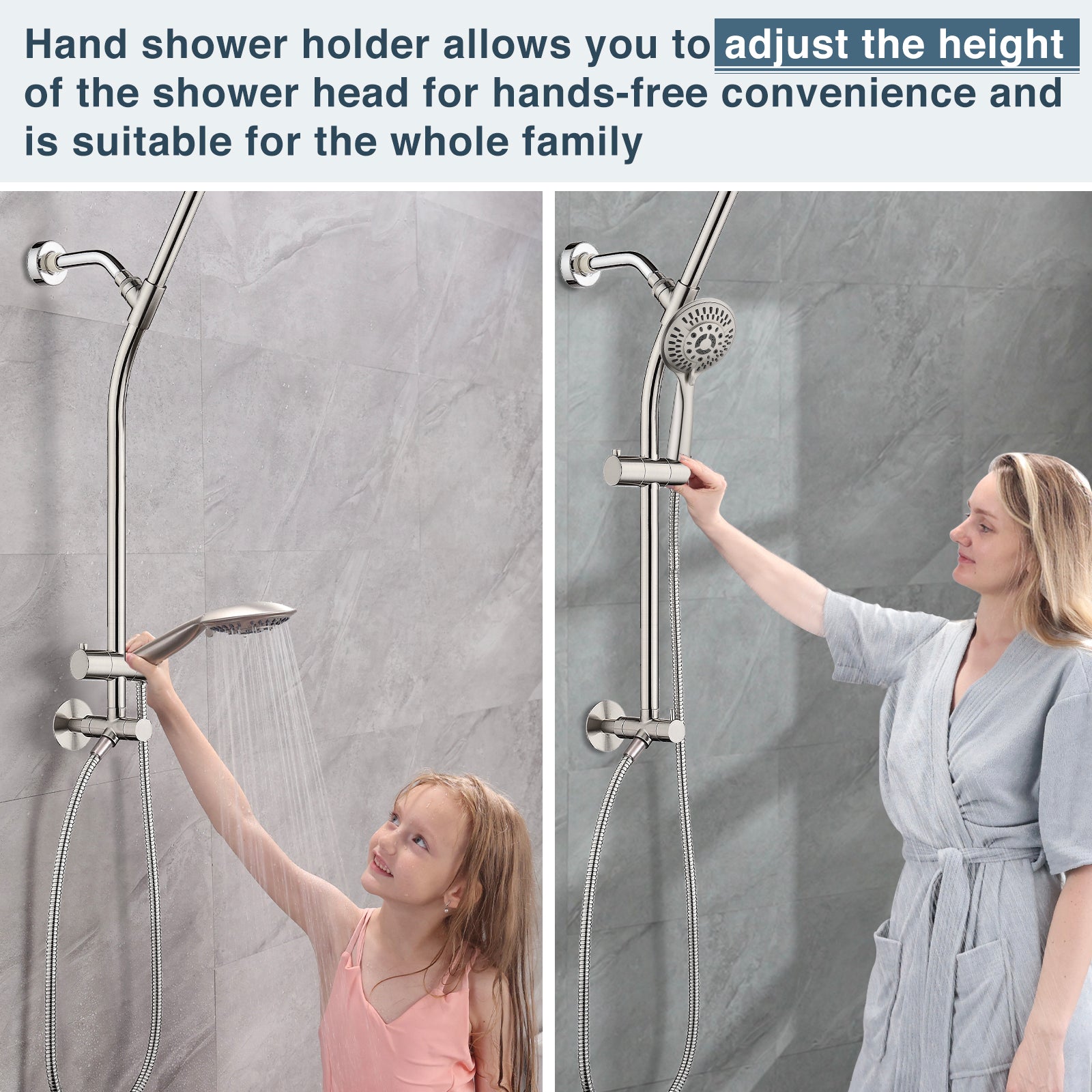 Shower Head Combo-Shower Head with Solid Brass Rail and Diverter by brightshowers