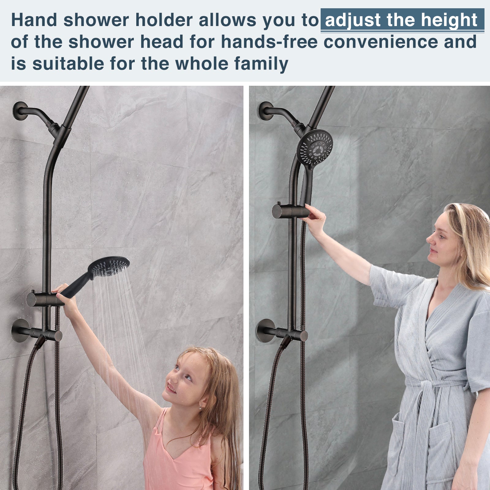 Shower Head Combo-Shower Head with Solid Brass Rail and Diverter by brightshowers