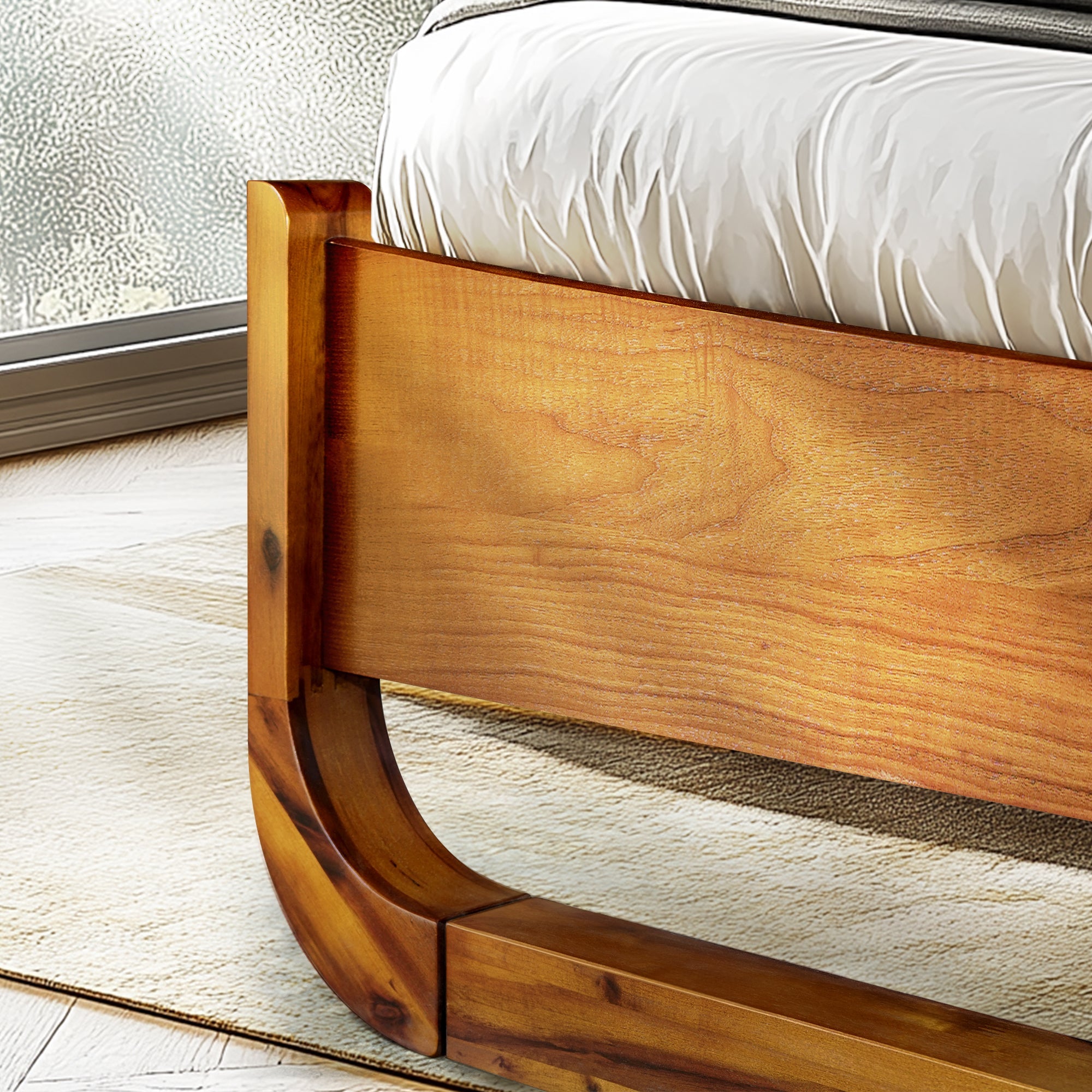 Sunset Solid Wood Bed Frame With Headboard by Megsu