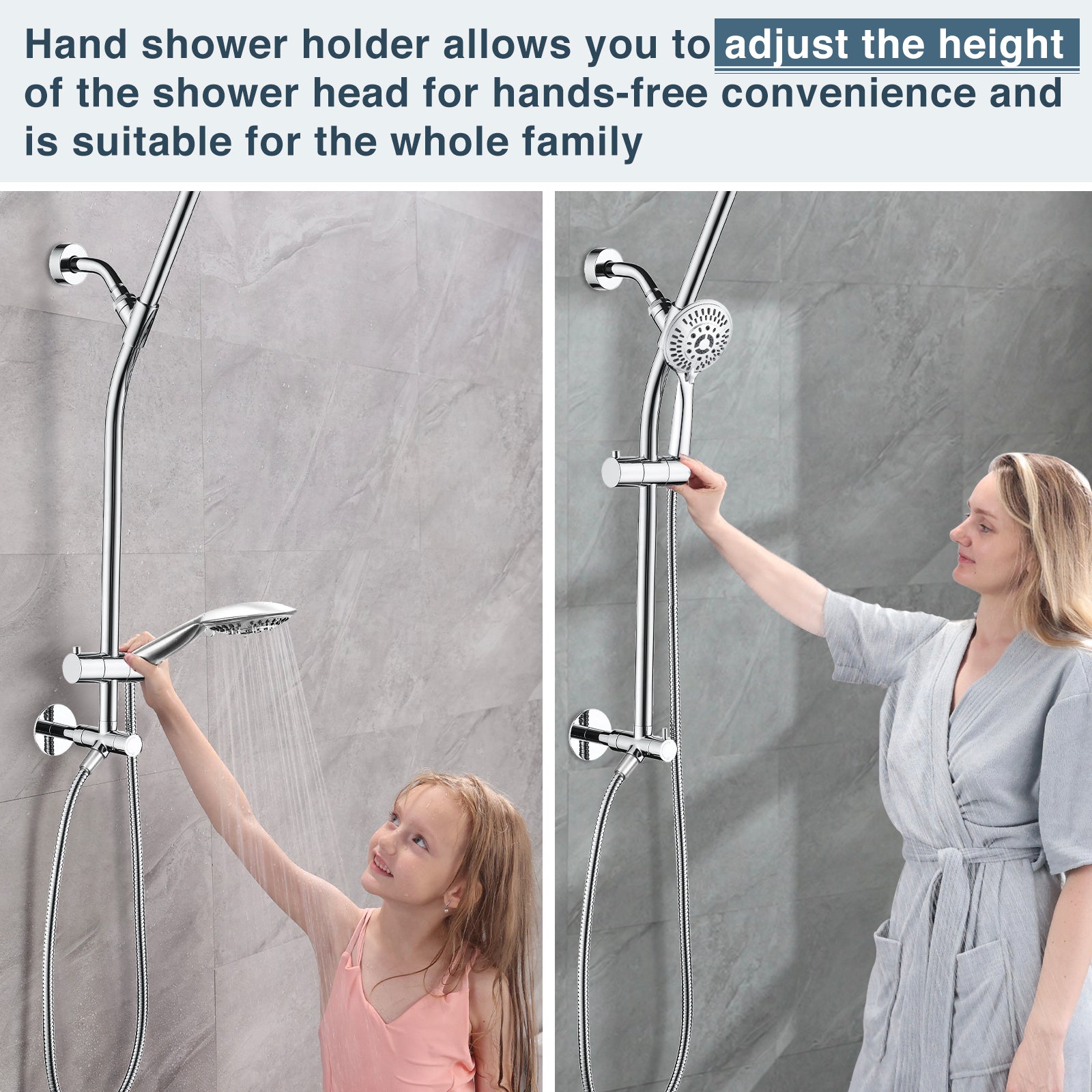 Shower Head Combo-Shower Head with Solid Brass Rail and Diverter by brightshowers
