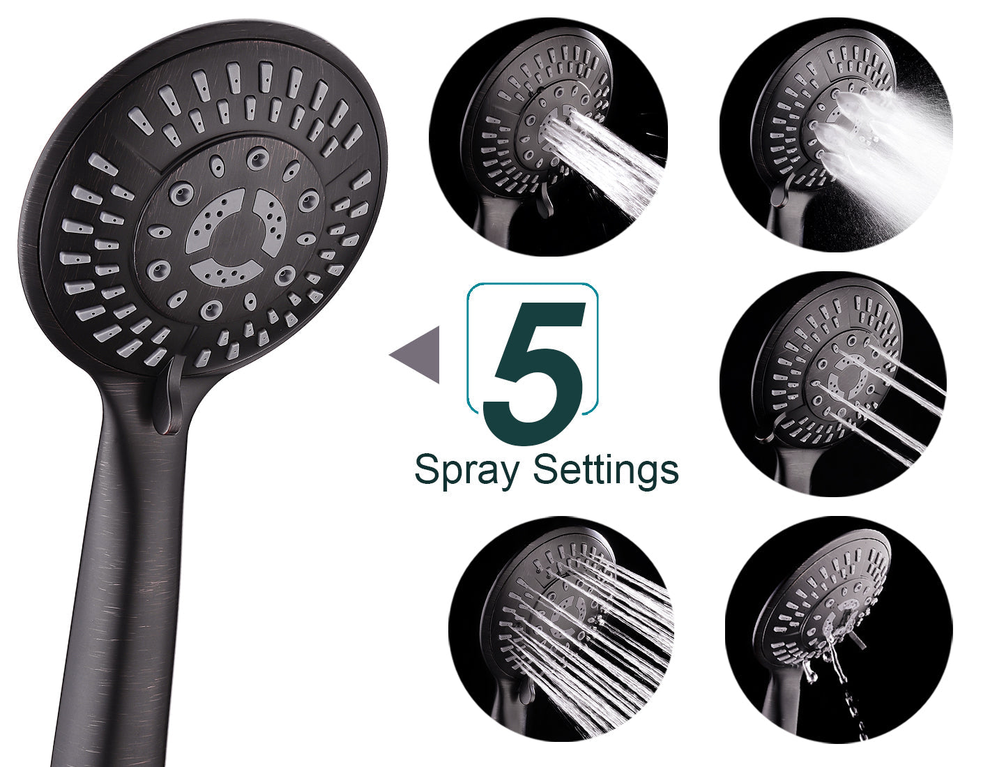 Shower Head Combo-Shower Head with Solid Brass Rail and Diverter by brightshowers