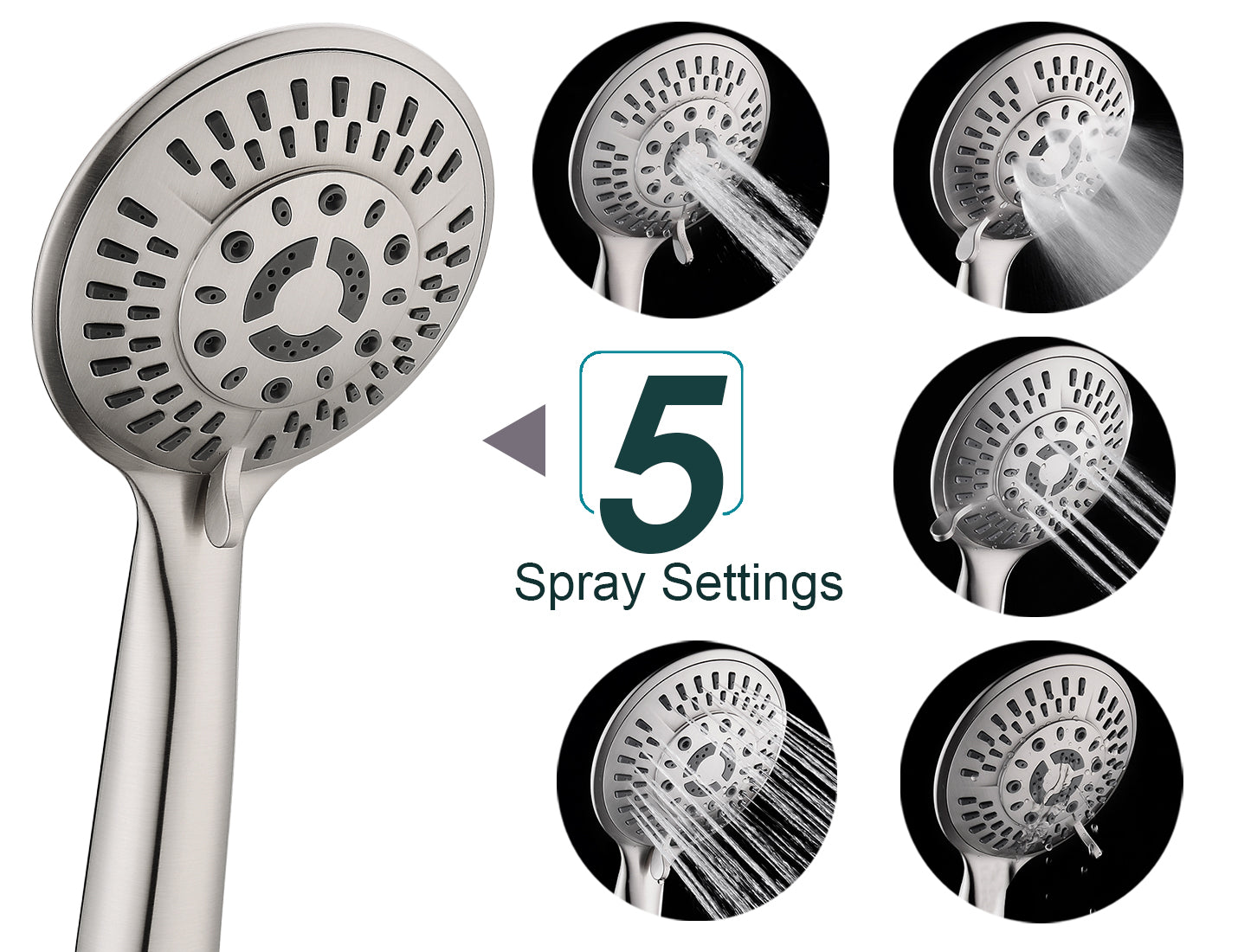 Shower Head Combo-Shower Head with Solid Brass Rail and Diverter by brightshowers