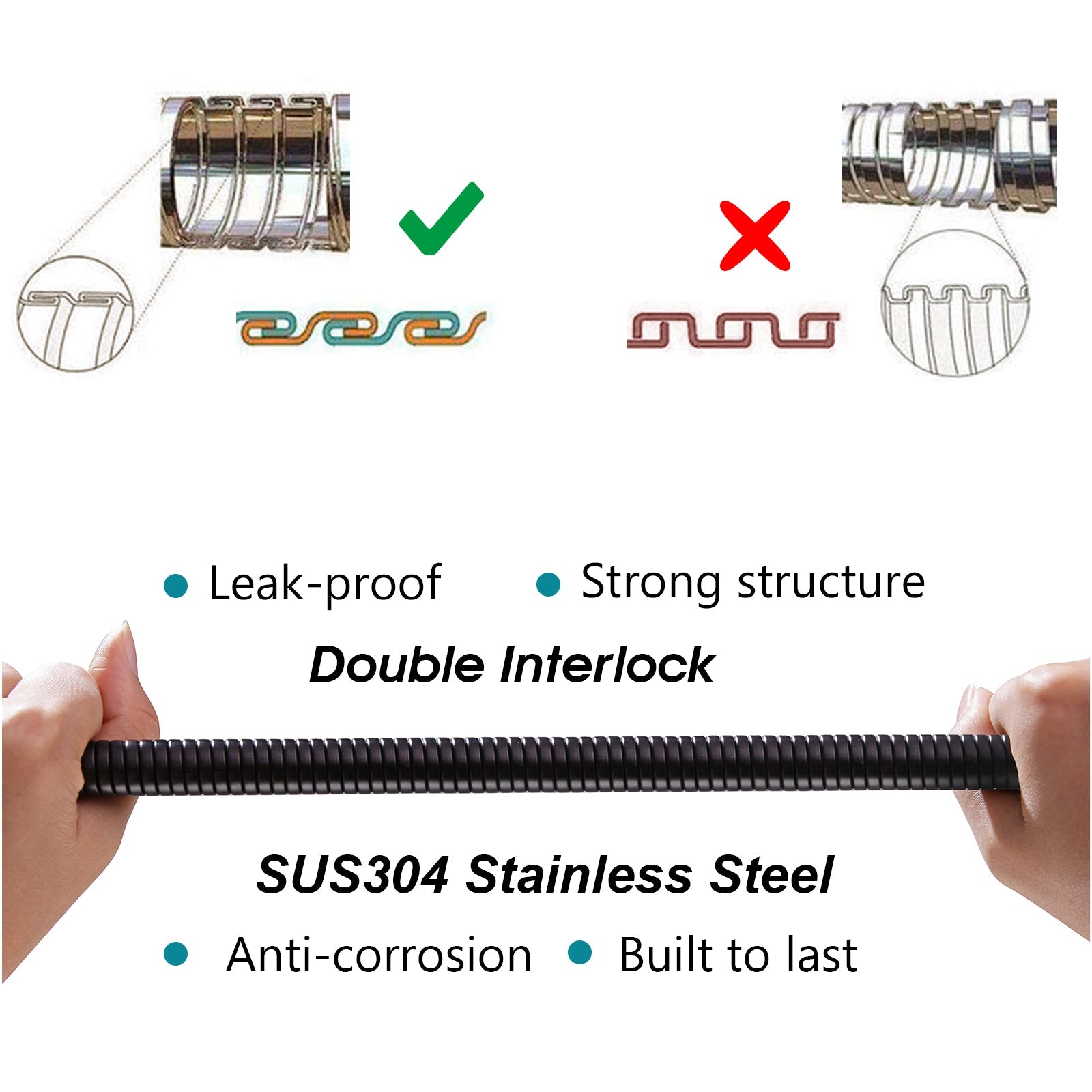 69 Inch Shower Hose For Hand Held Shower Heads,Stainless Steel Kink-Free Hose by brightshowers