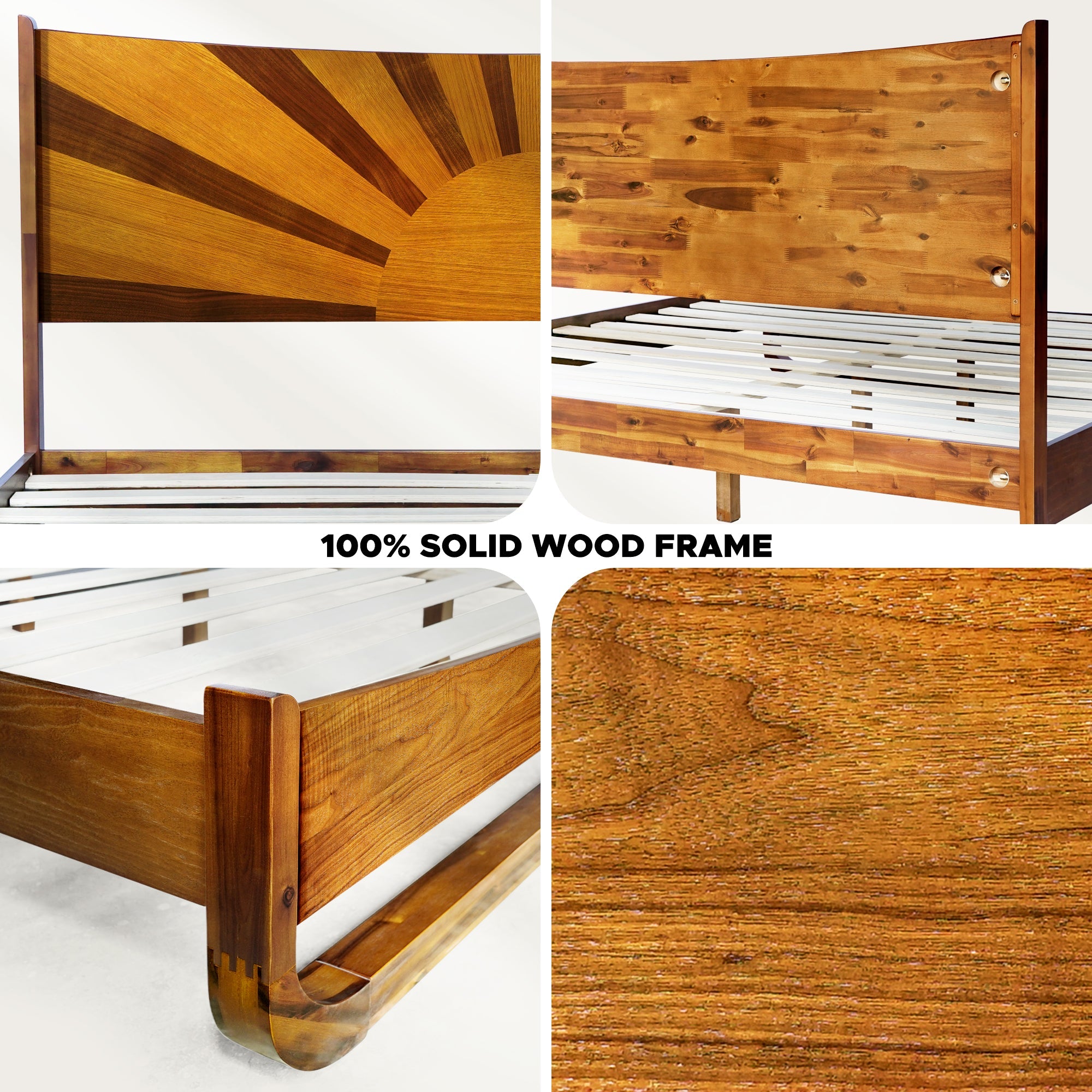 Sunset Solid Wood Bed Frame With Headboard by Megsu